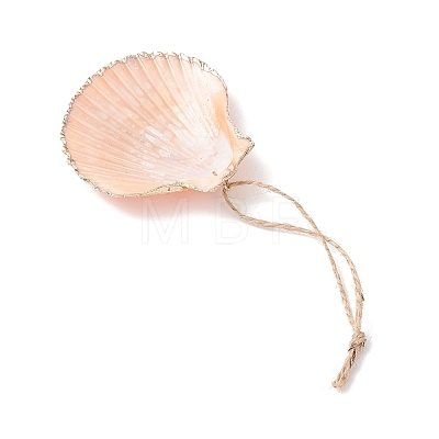 Electroplate Multicolor Sea Shell Pendant Decorations HJEW-JM04622-1