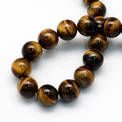 Natural Tiger Eye Round Beads Strands G-S177-14mm-1