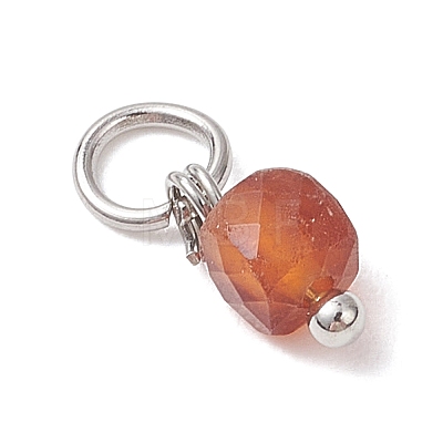 Natural Mixed Gemstone Faceted Cube Charms PALLOY-JF04818-1