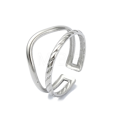 304 Stainless Steel Cuff Rings RJEW-M019-48P-1