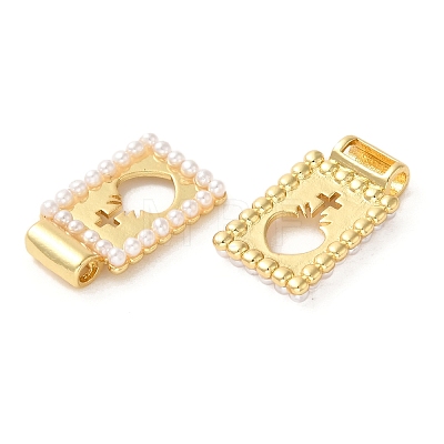 Rack Plating Brass & Acrylic Pearl Pendants X-KK-G488-05A-G-1