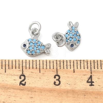 Brass Micro Pave Cubic Zirconia Pendants KK-U056-19P-1