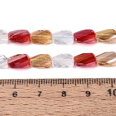 Electroplate Transparent Glass Beads Strands EGLA-N022-10A-C01-1