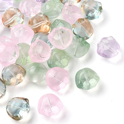 35Pcs Transparent Spray Painted Glass Beads GLAA-YW0001-72-1