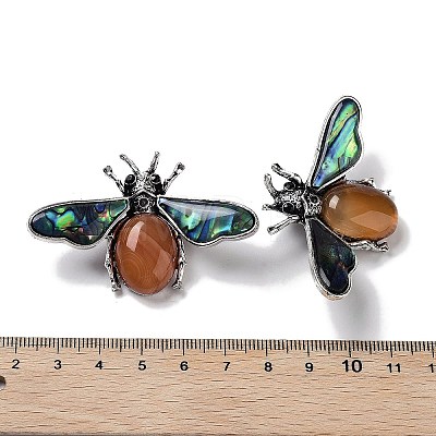Tibetan Style Alloy Insect Brooches JEWB-A021-03AS-04-1