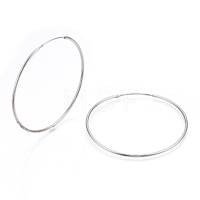 Anti-Tarnish Rhodium Plated 925 Sterling Silver Earring Hoop STER-T007-112P-1