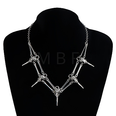 Vintage Gothic Alloy Raven Skull Choker Necklaces for Women WGB02EE-01-1