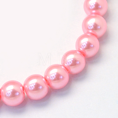 Baking Painted Pearlized Glass Pearl Round Bead Strands HY-Q003-12mm-53-1