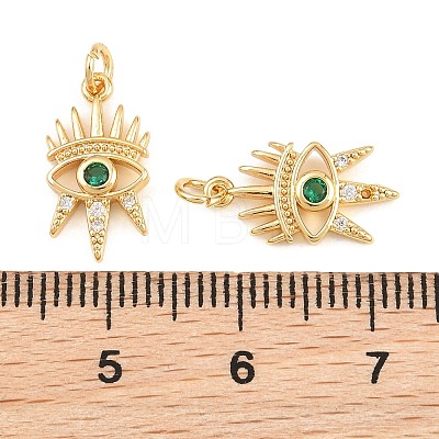 Brass Micro Pave Cubic Zirconia Charms KK-Q085-05C-G-1