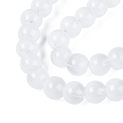 Transparent Glass Imitation Cat Eye Beads Strands GLAA-Q110-01B-01-1