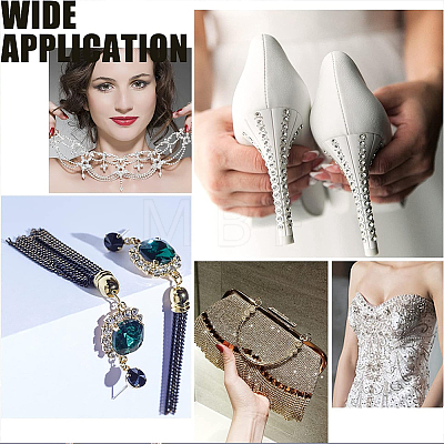 Brass Rhinestone Strass Chains CHC-WH0018-01RG-1