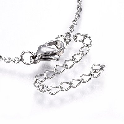 304 Stainless Steel Pendant Necklaces NJEW-L146-08-1