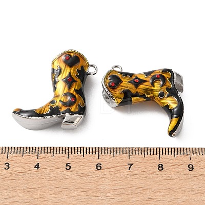 304 Stainless Steel Enamel Rhjinestone Pendants SA-L002-21P-02-1