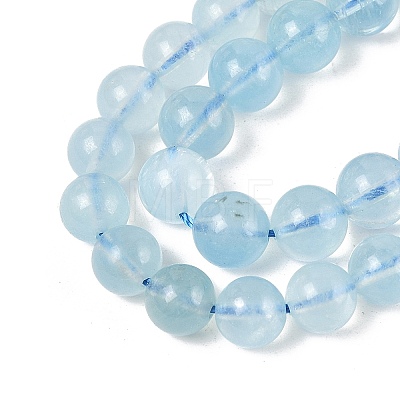 Round Natural Aquamarine Bead Strands G-F289-04-8mm-1