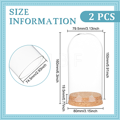 Glass Dome Cover AJEW-WH0505-27-1