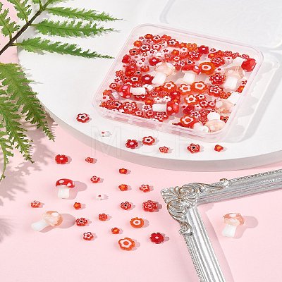 156Pcs 11 Styles Handmade Millefiori Glass Bead Strands LAMP-FS0001-29-1