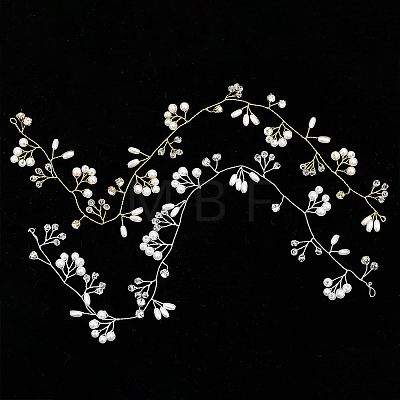 2Pcs 2 Style Bridal Pearl Rhinestone HairBand OHAR-CA0001-07-1