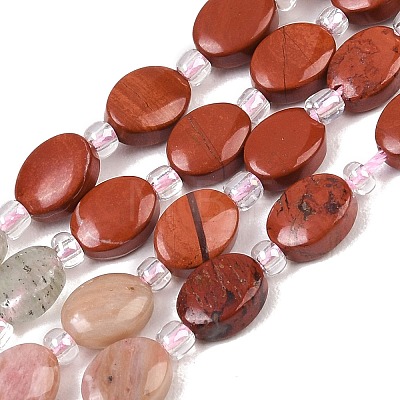 Cherry Quartz Glass & Natural Red Jasper & Sodalite & Green Strawberry Quartz & Rhodonite Beads Strands G-Z135-A06-1