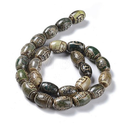 Tibetan Style dZi Beads Strands TDZI-E005-01N-1