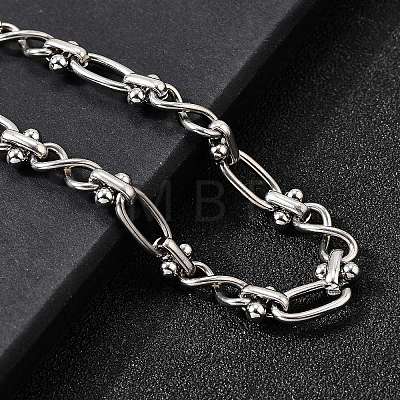 304 Stainless Steel Oval Infinity Link Chain Necklaces for Women Men NJEW-K249-20C-P-1