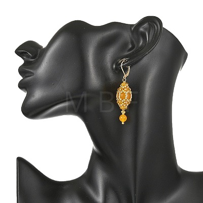 Natural Malaysia Jade Leveback Earrings for Women EJEW-MZ00785-02-1
