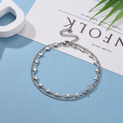 304 Stainless Steel Multi-Strand Anklets AJEW-AN00322-1