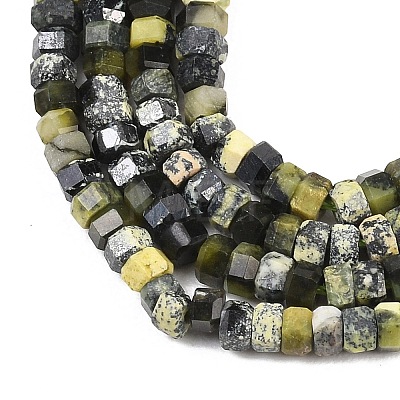 Natural Yellow Turquoise(Jasper) Beads Strands G-G345-C10-2x4mm-1