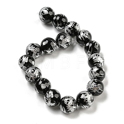 Natural Black Onyx Beads Strands G-C077-12mm-3B-1