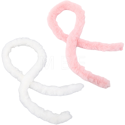 2Pcs 2 Colors Faux Fur Chenille Stick Fabric Roll for Christmas Tree Decor or Wreath Bows Craft FIND-CY0002-10B-1