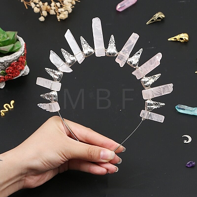 Natural Rose Quartz Hair Bands PW-WG39EEE-15-1