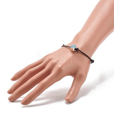 Flower Acrylic Enamel Beads Adjustable Cord Bracelet for Teen Girl Women BJEW-JB07047-1