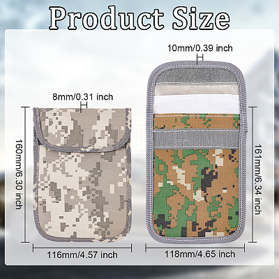 Olycraft 2Pcs 2 Style Tactical Mobile Phone Radiation Protection Shielding Bags AJEW-OC0003-62-1