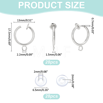 28Pcs Brass Clip-on Hoop Earring Findings KK-ME0001-30S-1