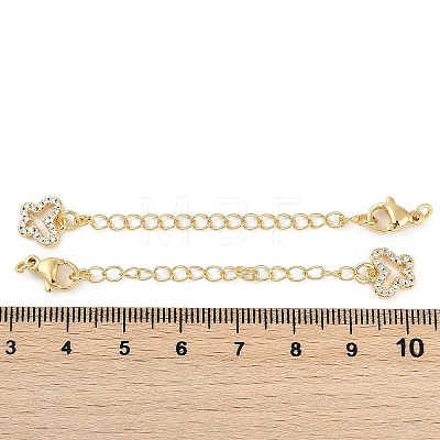 Brass Micro Pave Cubic Zirconia Ends with Chains KK-U043-01G-1