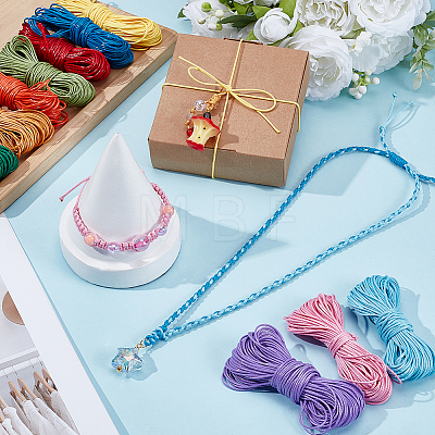 10 Bgas 10 Colors 15M Korean Waxed Polyester Cord YC-PH0001-55-1