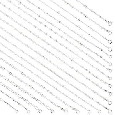 20Pcs 10 Styles Brass Chain Necklace Sets MAK-PH0001-08-1