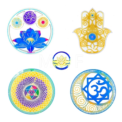 DIY Hamsa Hand/Lotus/Yoga Sign Pendant Decoration Food Grade Silicone Molds SIMO-PW0016-04-1