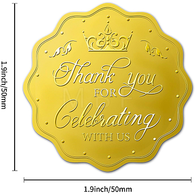 Self Adhesive Gold Foil Embossed Stickers DIY-WH0211-185-1