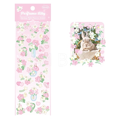 Flowers with Rabbits Paper Sticker PW-WGCFCFE-08-1