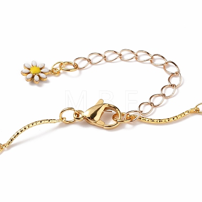 Brass Enamel Flower Pendant Necklaces NJEW-JN03227-1