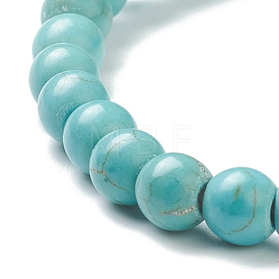 Synthetic Turquoise Beaded Stretch Bracelets BJEW-D446-B-14-1