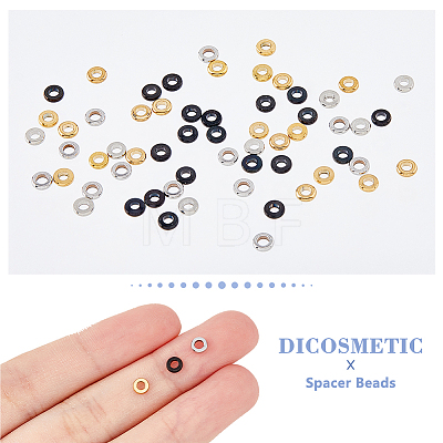 Unicraftale 60Pcs 3 Colors 304 Stainless Steel Spacer Beads STAS-UN0046-62-1