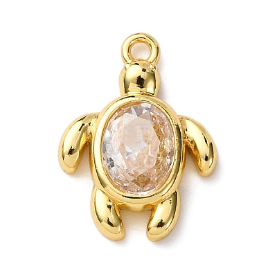 Brass with Cubic Zirconia Pendants KK-C119-11G-1