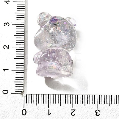 Transparent Resin Little Bear Ornament RESI-S015-01C-1