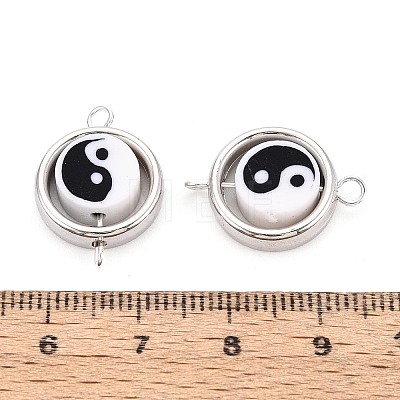 Polymer Clay Beads with CCB Plastic Frame Connector Charms CLAY-T022-35M-01A-1