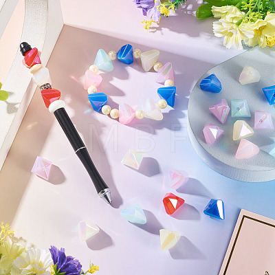 20Pcs UV Plating Opaque Acrylic Imitation Jelly Beads OACR-TADJ0001-09C-1