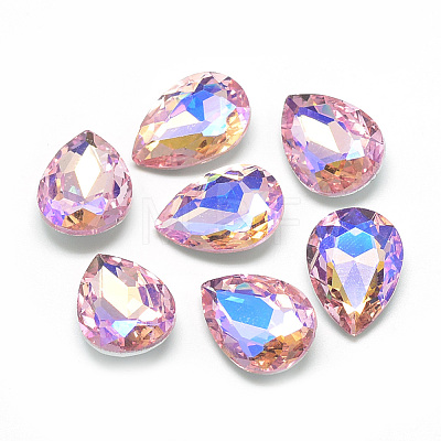 Pointed Back Glass Rhinestone Cabochons RGLA-T017-10x14mm-01-1