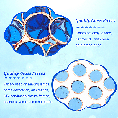 Olycraft 30Pcs Colored Glass Mosaic Tiles DIY-OC0009-45E-1
