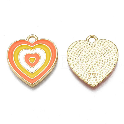 Rack Plating Light Gold Alloy Enamel Pendants ENAM-Q444-014M-RS-1