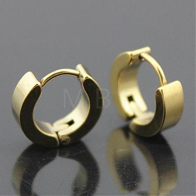 Brass Huggie Hoop Earrings EJEW-EE0002-252C-1